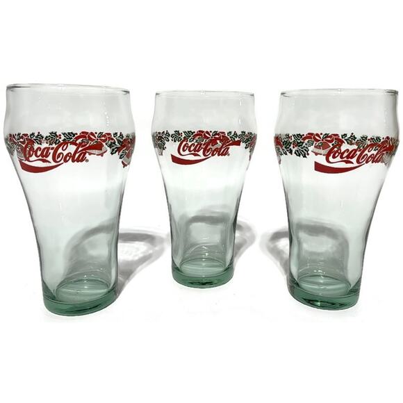Vintage Coca-Cola Glasses With Christmas Holiday Theme Set of 3 - Picture 5 of 5